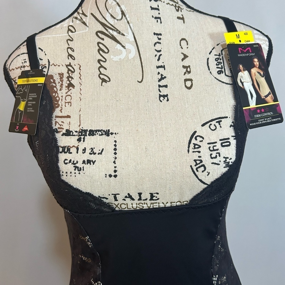 Maidenform Black Lace Wear your own bra Torsette. Medium - Picture 4 of 9